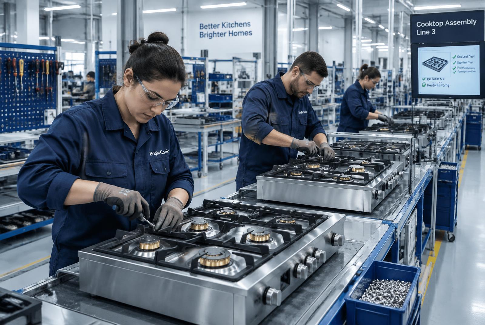 Cooktop assembly line